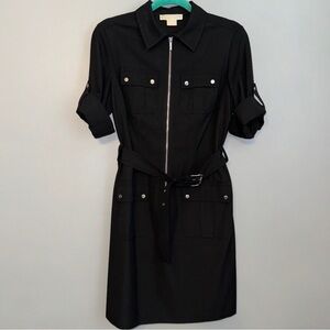 Michael Kors Black Belted Dress, size Medium Petite.